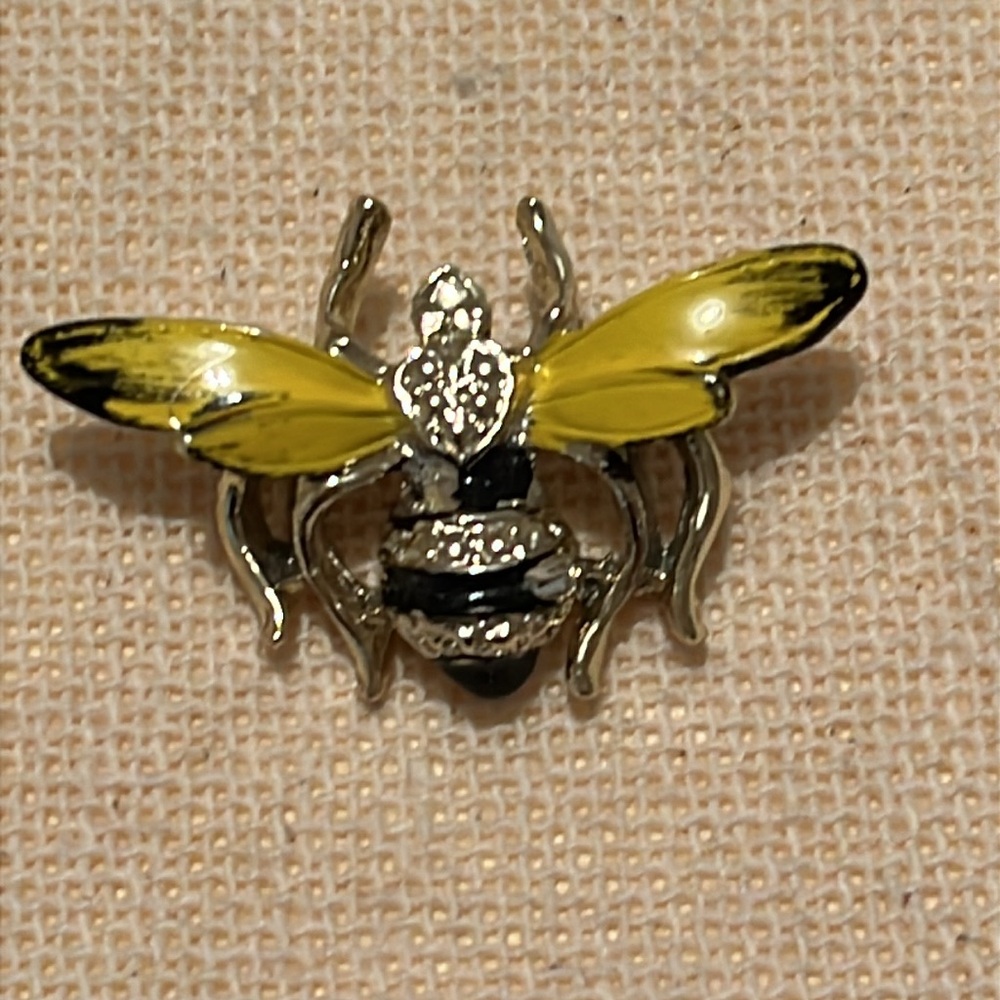 Yellow and Black Enamel Honey Bee Brooch Set of 3